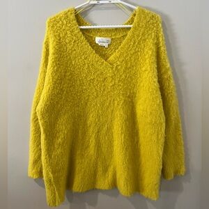 Anthropologie Yellow V-Neck Sweater